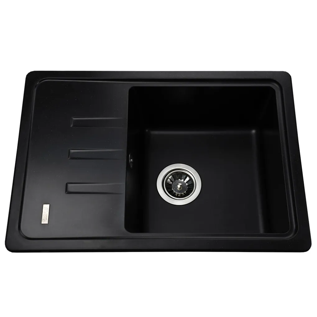 Гранітна мийка Globus Lux MONO 620х435-А0002, чорний- Фото 1